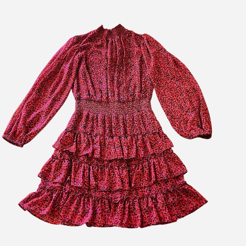 Sain and Jess Pink Floral Ruffle Dress